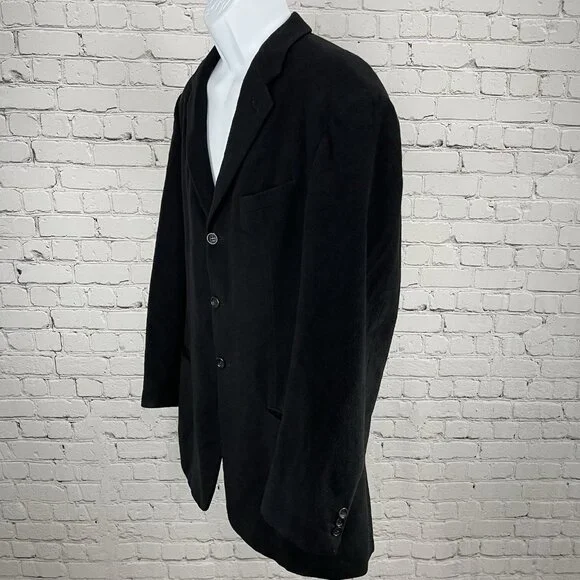 Armani Black Cashmere Soft 3 Button Vented Notch Blazer Italy Made Size 41